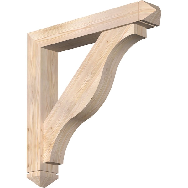 Ekena Millwork Funston Arts and Crafts Smooth Bracket w/ Offset Brace, Douglas Fir, 7 1/2"W x 46"D x 46"H BKT0806X46X46FST03SDF - main